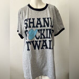 Shania Twain Concert tee size Med Gray Cowboy Western Raglan Rodeo Ranch Country
